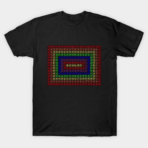 Rainbow Rectangle Pattern T-Shirt by NightserFineArts